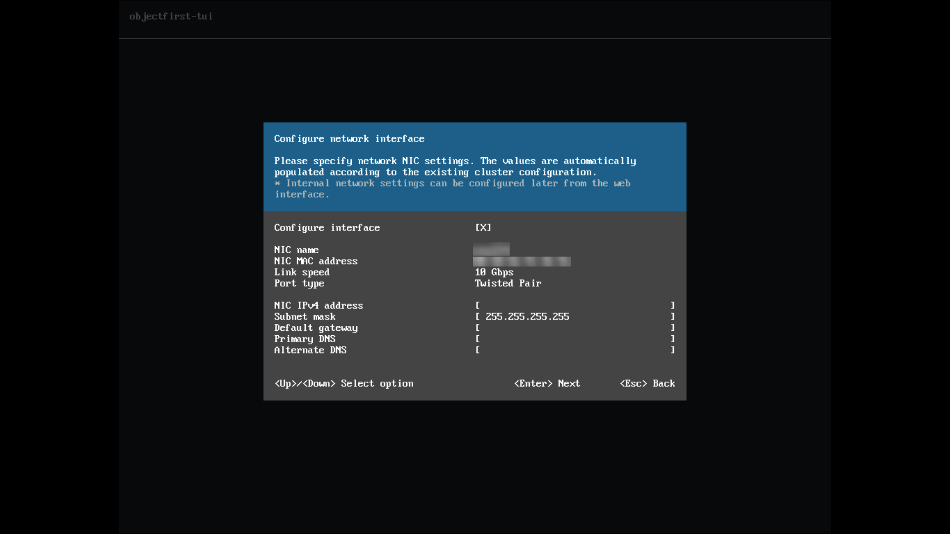 Change network settings (single-node cluster) allows you to change ...