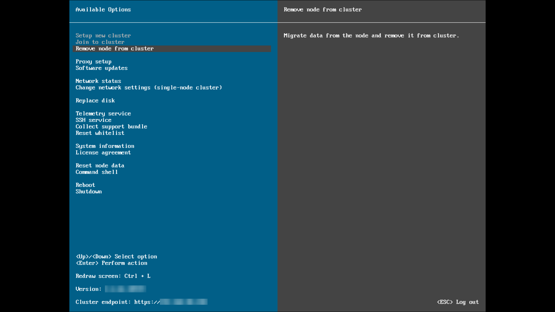 NOTE : All the node data is going to be deleted. For clustered nodes ...